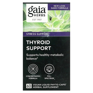 Gaia Herbs, Средство для поддержки щитовидной железы, 60 веганских капсул Phyto-Cap