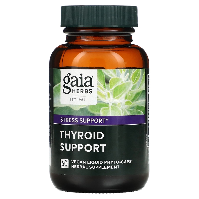 Gaia Herbs, Средство для поддержки щитовидной железы, 60 веганских капсул Phyto-Cap
