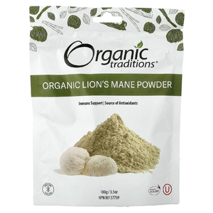 Organic Traditions, органический ежовик гребенчатый, в порошке, 100 г (3,5 унции)