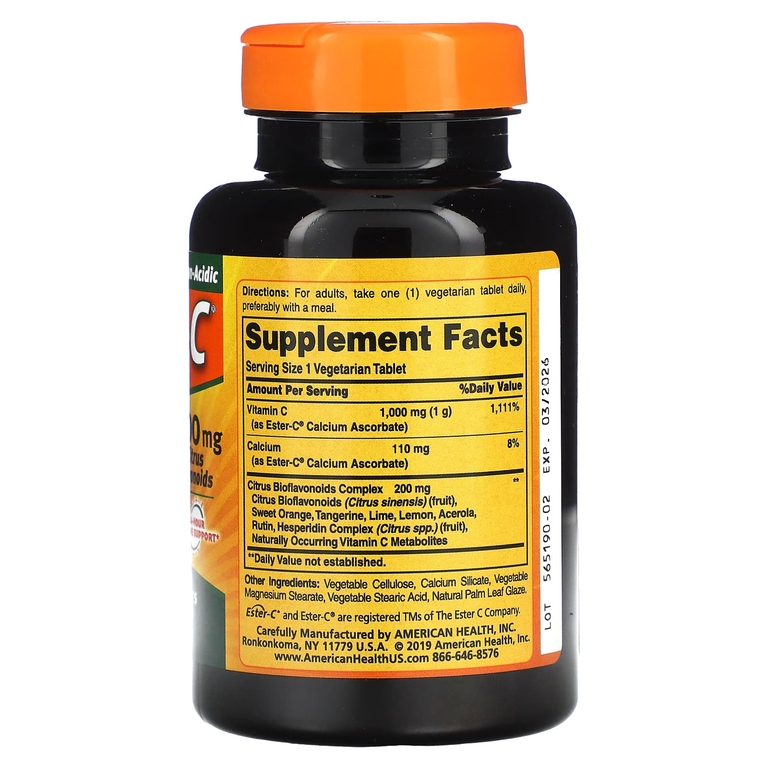 American Health, Ester-C, 1000 мг, 90 вегетарианских таблеток