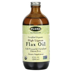 Flora, Сертифицированное органическое льняное масло с высоким содержанием лигнана, 500 мл (17 жидк. унц.)