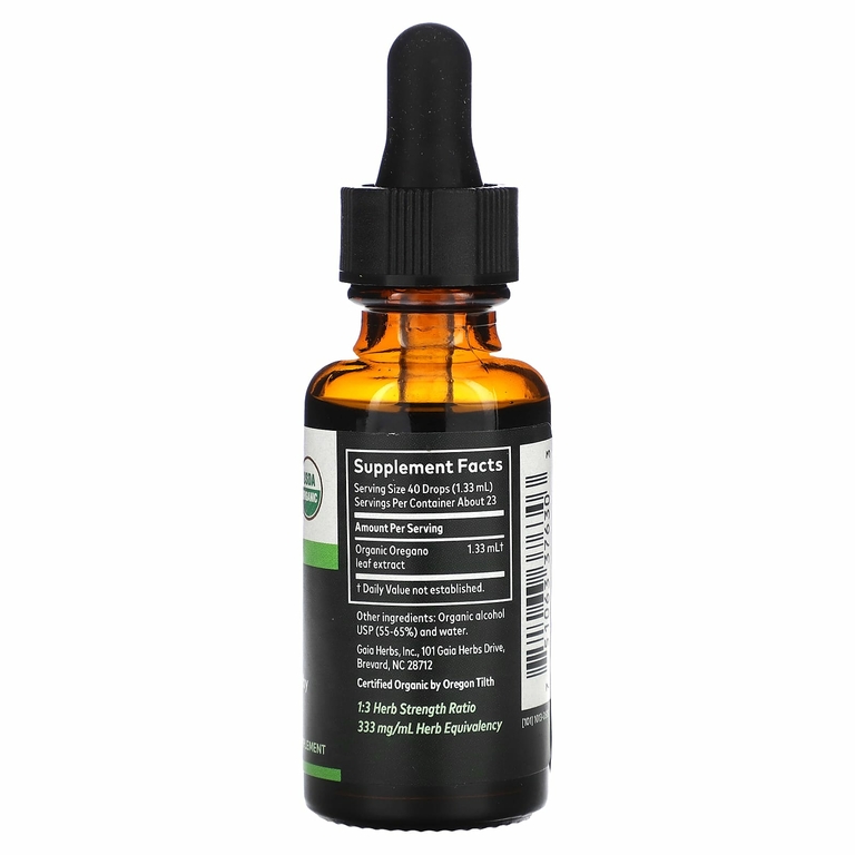 Gaia Herbs, Органические листья орегано, 30 мл (1 жидк. унц.)