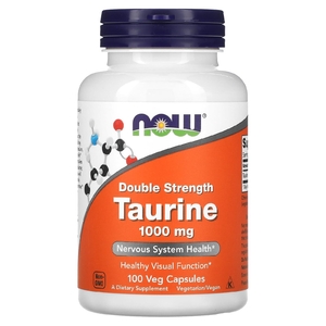 NOW Foods, таурин, двойной концентрации, 1000 мг, 100 растительных капсул