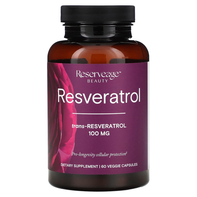 Reserveage Beauty, Ресвератрол, 100 мг, 60 растительных капсул