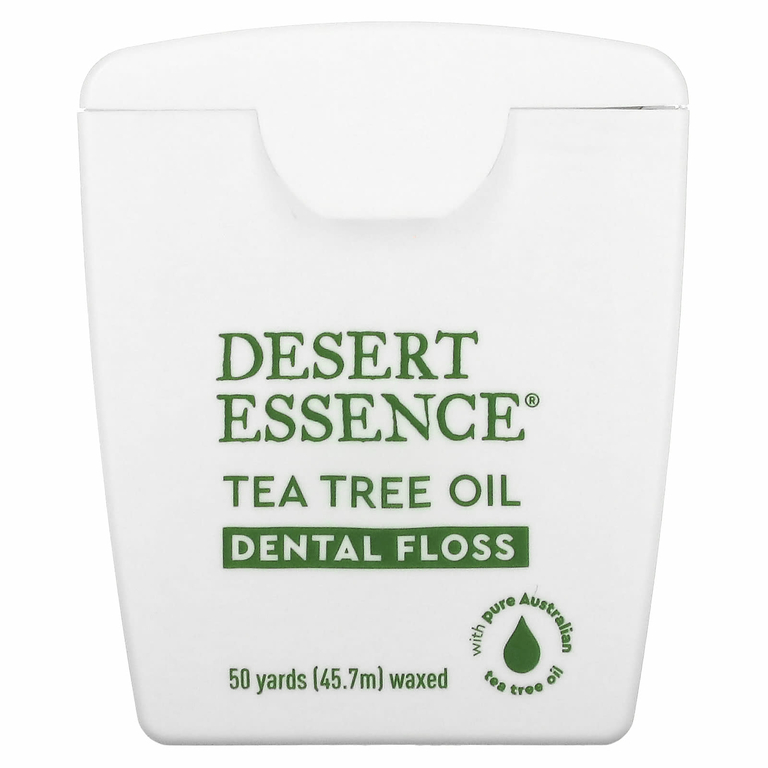 Desert Essence, Зубная нить с маслом чайного дерева, вощеная, 45,7 м (50 ярдов)