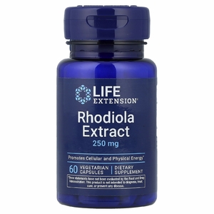 Life Extension, экстракт родиолы, 250 мг, 60 вегетарианских капсул