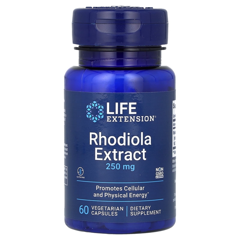Life Extension, экстракт родиолы, 250 мг, 60 вегетарианских капсул