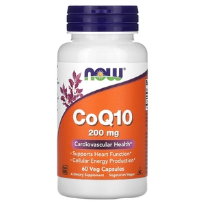 NOW Foods, коэнзимQ10, 200 мг, 60 растительных капсул