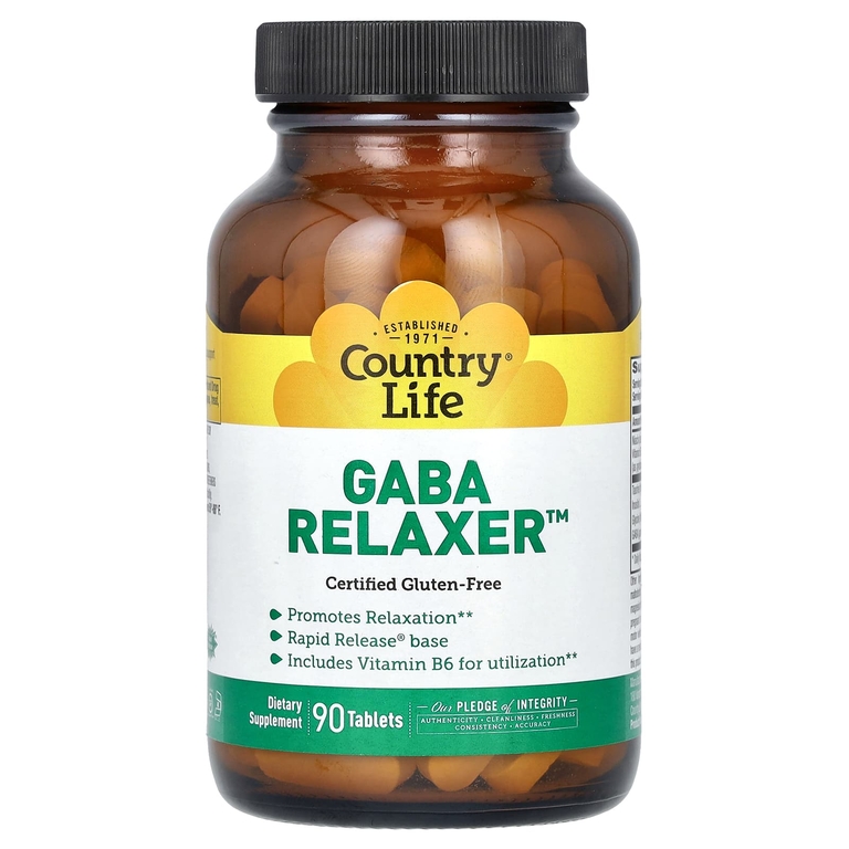Country Life, GABA Relaxer, ГАМК, 90 таблеток
