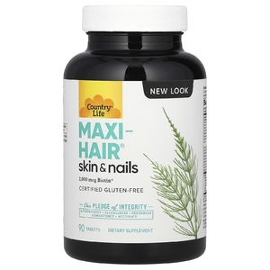 Country Life, Maxi-Hair, добавка для кожи и ногтей, 90 таблеток