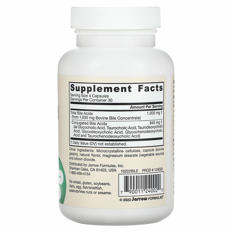 Jarrow Formulas, Bile Acid Factors, добавка с желчными кислотами, 120 капсул