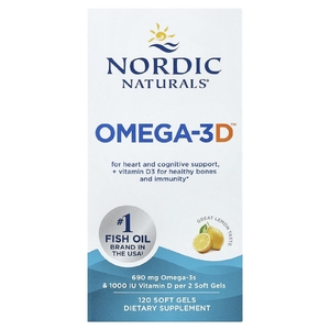 Nordic Naturals, омега-3 с витамином Д, с лимонным вкусом, 120 желатиновых капсул