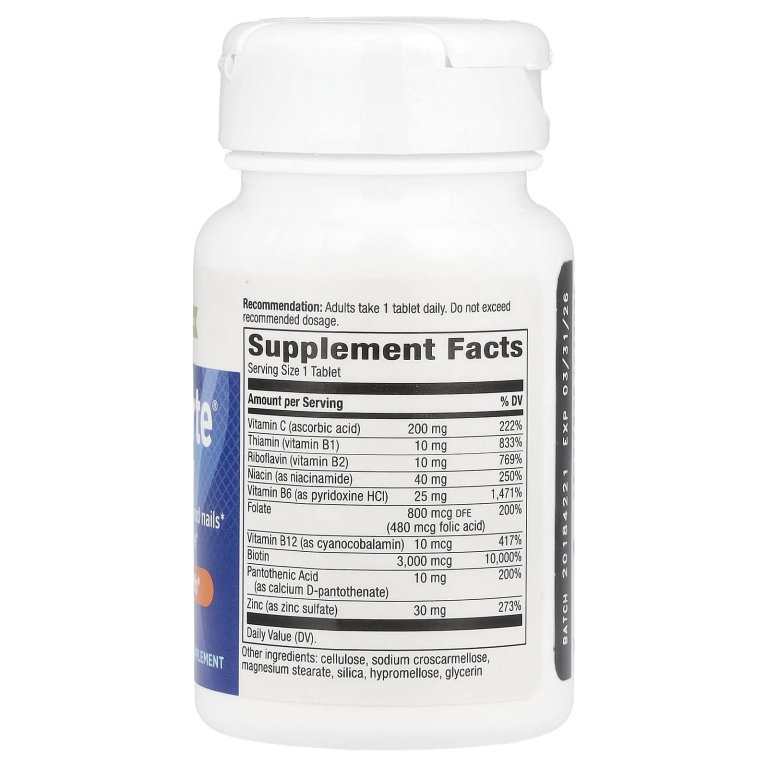 Nature's Way, Biotin Forte, биотин с цинком, 3 мг, 60 таблеток
