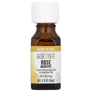 Aura Cacia, Чистое эфирное масло в масле жожоба, абсолют розы, 15 мл (0,5 жидк. унц.)