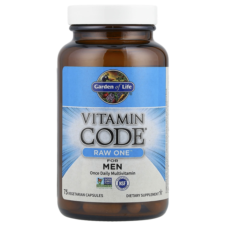Garden of Life, Vitamin Code®, RAW One™, мультивитаминная добавка для мужчин, для приёма 1 раз в день, 75 вегетарианских капсул