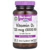 Bluebonnet Nutrition, Витамин D3, 5000 МЕ, 120 растительных капсул