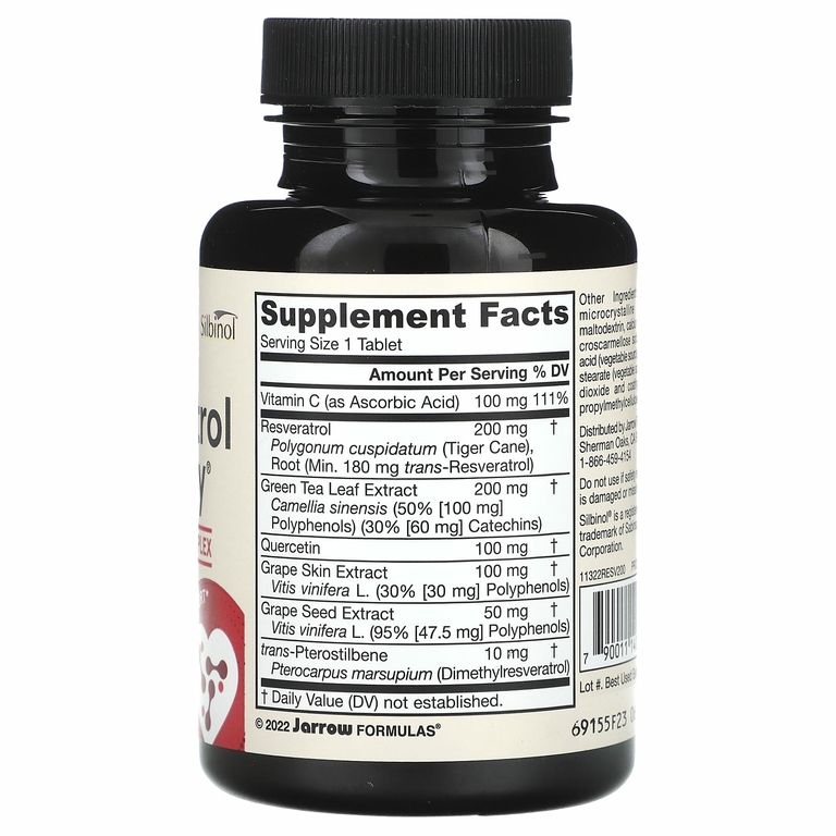 Jarrow Formulas, Resveratrol Synergy, веганский ресвератрол, 60 таблеток