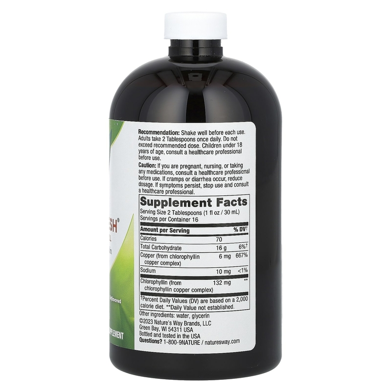 Nature's Way, Chlorofresh, жидкий хлорофилл, без добавок, 480 мл (16 жидк. унций)