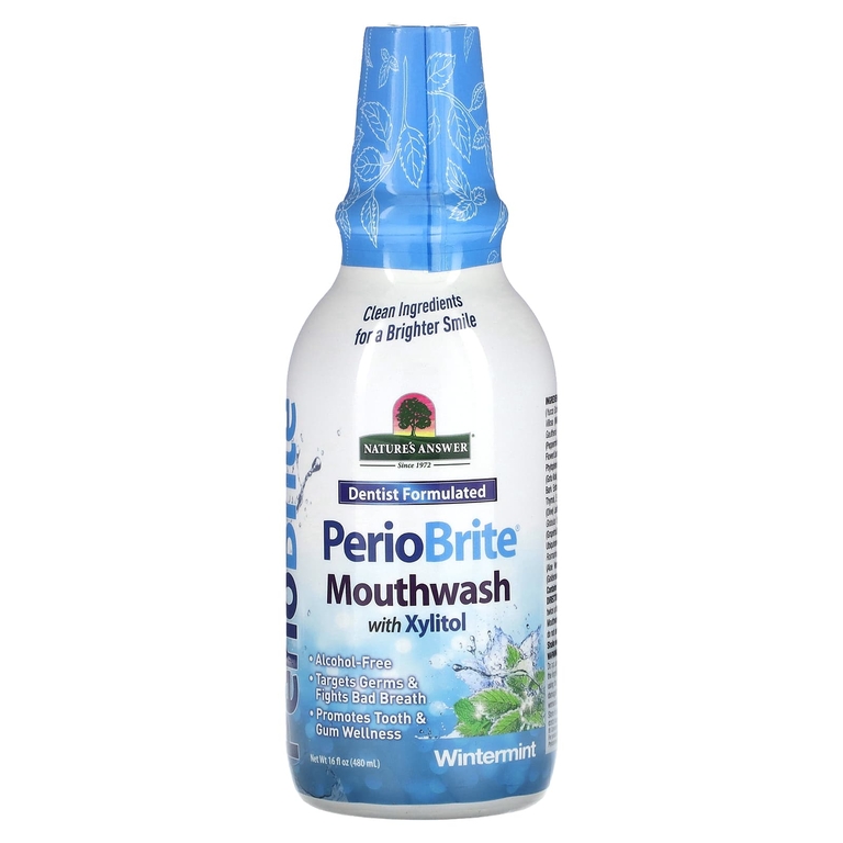 Nature's Answer, PerioBrite, ополаскиватель для рта с ксилитолом, зимняя мята, 480 мл (16 жидк. унций)