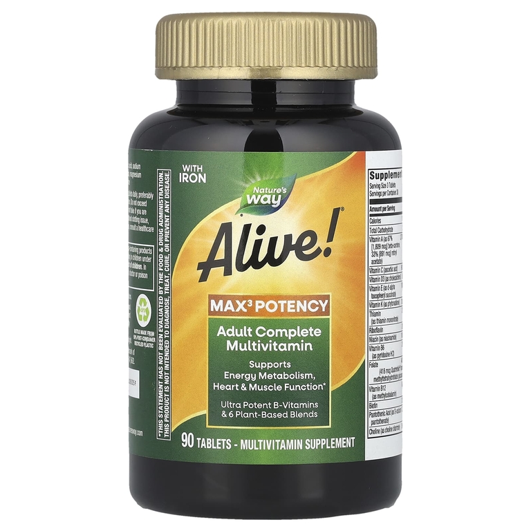 Nature's Way, Alive! Max3 Potency, мультивитамины, 90 таблеток
