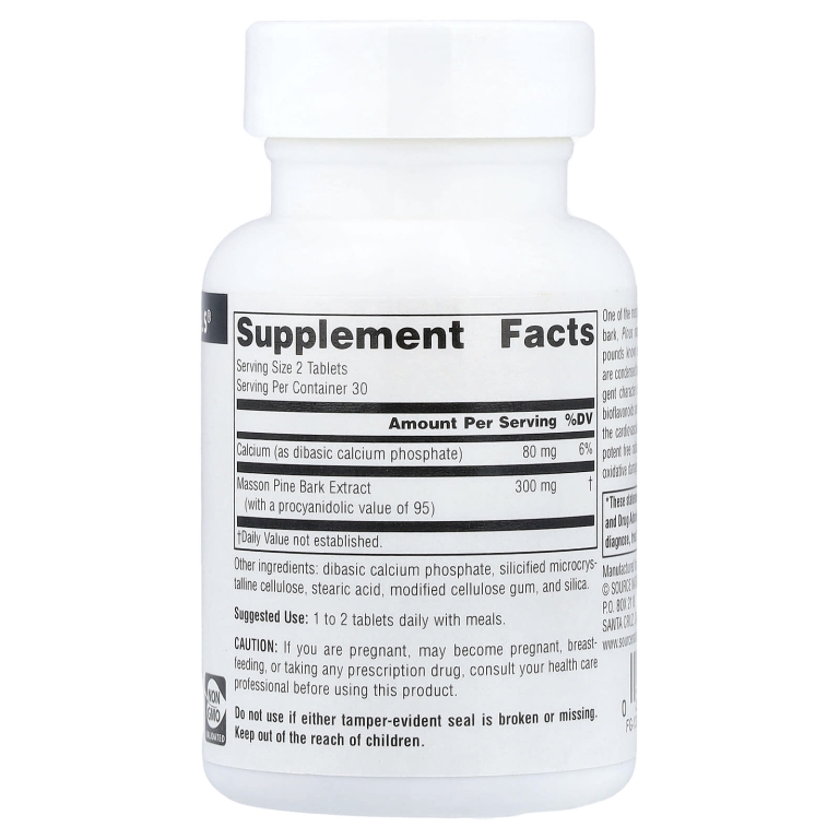 Source Naturals, экстракт сосновой коры, 60 таблеток