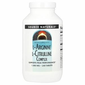 Source Naturals, Комплекс L-аргинина и L-цитруллина, 1000 мг, 240 таблеток