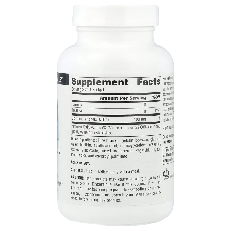 Source Naturals, убихинол, 100 мг, 90 желатиновых капсул