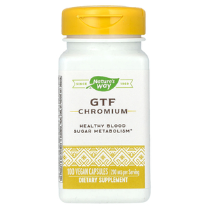 Nature's Way, хром (GTF), 200 мкг, 100 веганских капсул