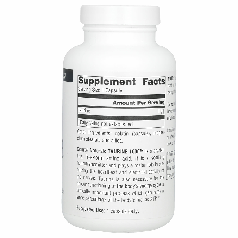 Source Naturals, таурин, 1000 мг, 120 капсул
