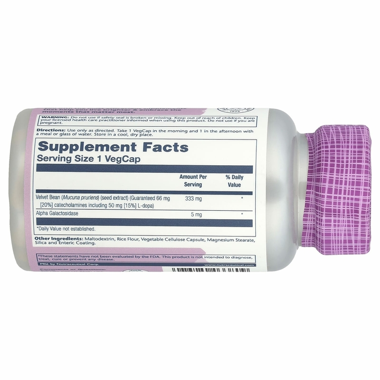 Solaray, Vital Extracts, DopaBean ™, 60 растительных капсул