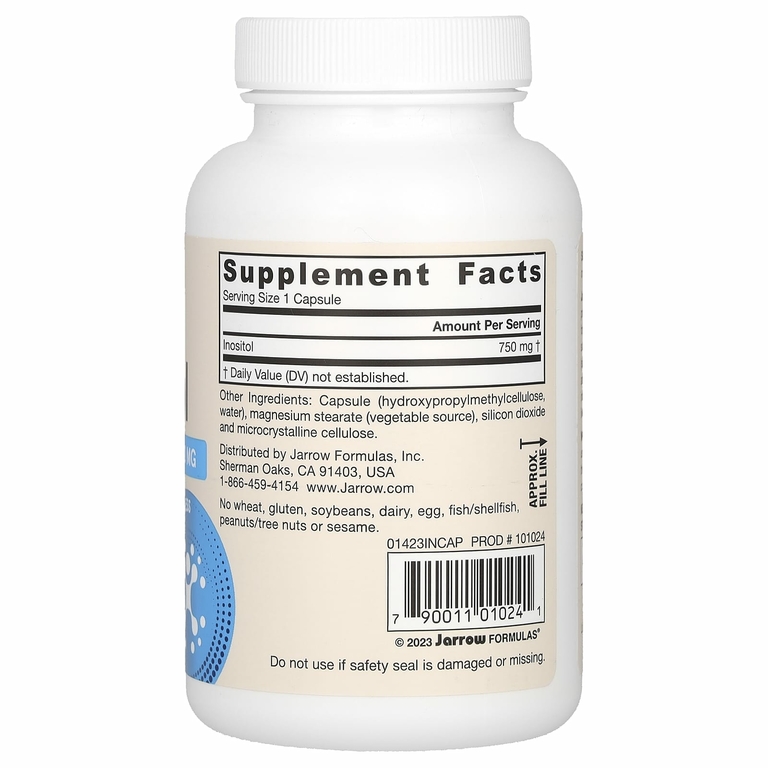 Jarrow Formulas, веганский инозитол, 750 мг, 100 растительных капсул