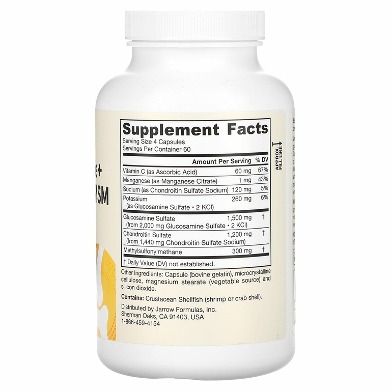 Jarrow Formulas, Глюкозамин с хондроитином и МСМ, 240 капсул