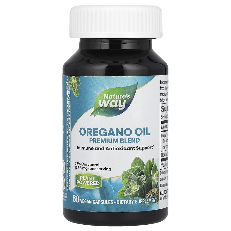 Nature's Way, масло орегано, 60 веганских капсул