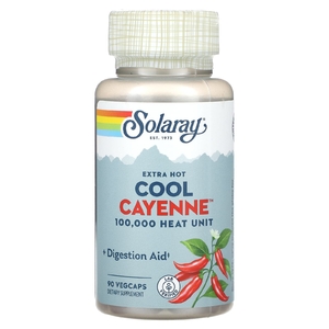 Solaray, Extra Hot Cool Cayenne, 90 вегетарианских капсул (300 мг на растительную капсулу)