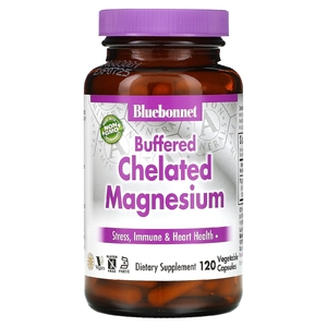 Bluebonnet Nutrition, буферный хелатный магний, 120 растительных капсул