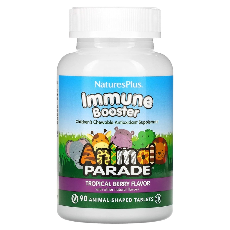 NaturesPlus, Source of Life, Animal Parade, добавка для укрепления детского иммунитета, вкус натуральных тропических ягод, 90 животных