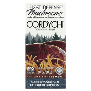Host Defense, Host Defense Mushrooms, Кордичи, способствуют снижению стресса и усталости, 60 вегетарианских капсул