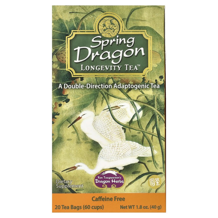 Dragon Herbs, Spring Dragon Longevity Tea, без кофеина, 20 чайных пакетиков, 1,8 унции (50 г)