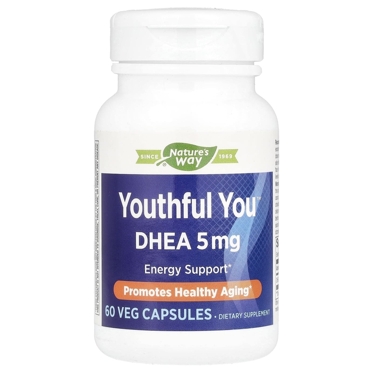 Nature's Way, Youthful You, ДГЭА, 5 мг, 60 растительных капсул