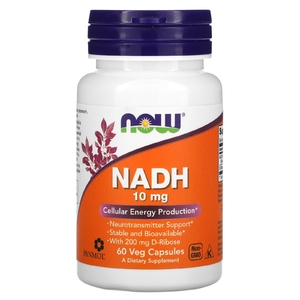 NOW Foods, НАДH, 10 мг, 60 растительных капсул