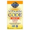 Garden of Life, Vitamin Code, RAW D3, 50 мкг (2000 МЕ), 60 вегетарианских капсул