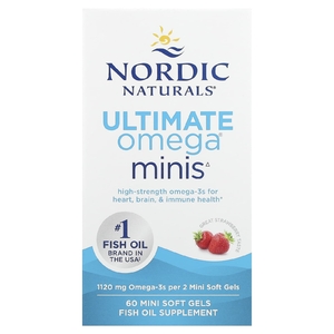 Nordic Naturals, омега-3 мини, со вкусом клубники, 60 мини-капсул (560 мг в 1 капсуле)