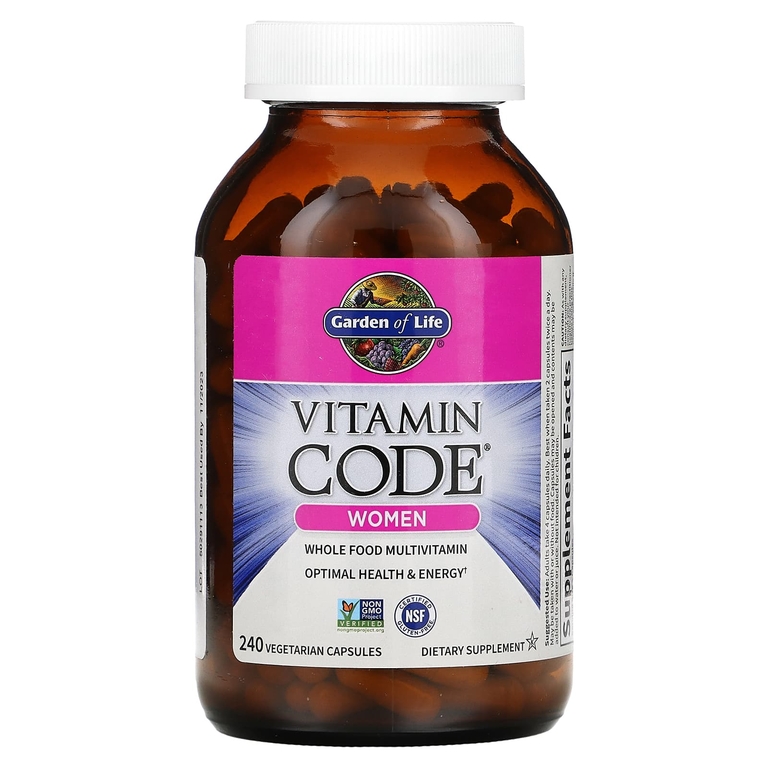 Garden of Life, Vitamin Code, мультивитамины из цельных продуктов для женщин, 240 вегетарианских капсул