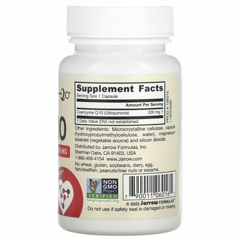 Jarrow Formulas, веганский коэнзим Q10, 200 мг, 60 растительных капсул