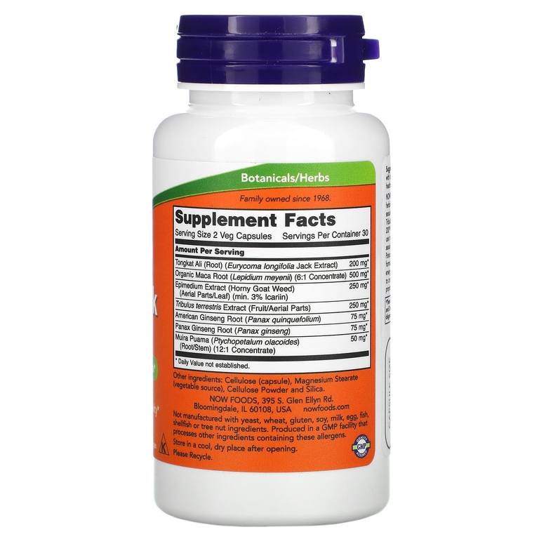 NOW Foods, TestoJack 200, 60 вегетарианских капсул
