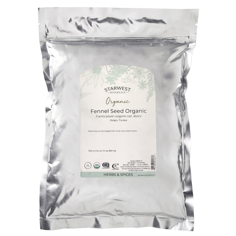 Starwest Botanicals, Цельные натуральные семена фенхеля, 1 фунт (Товар снят с продажи) 