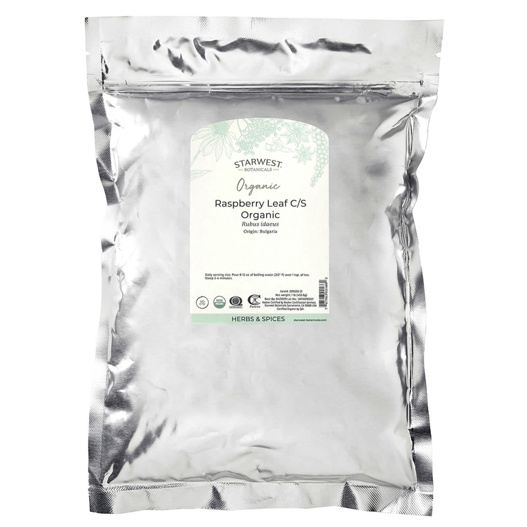 Starwest Botanicals, органические листья малины, 453,6 г (1 фунт)