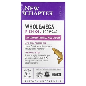 New Chapter, Wholemega, рыбий жир для здоровья мам, 90 мягких таблеток