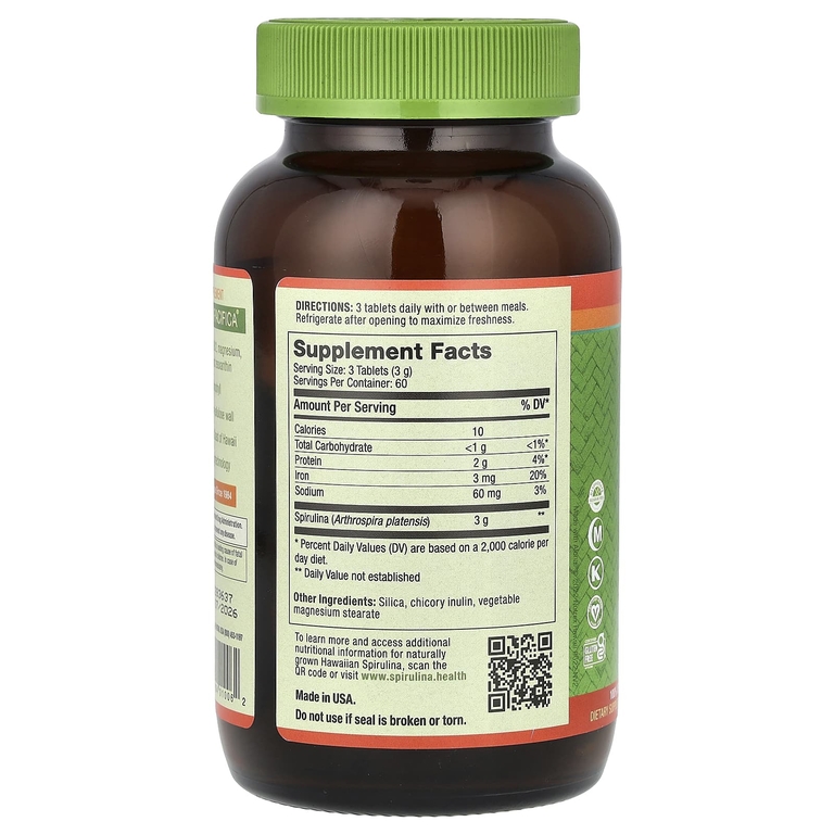 Nutrex Hawaii, Pure Hawaiian Spirulina, спирулина, 3 г, 180 таблеток (1 г в 1 таблетке)