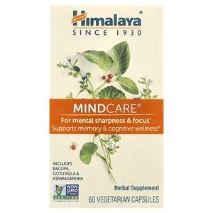 Himalaya, растительный комплекс для остроты ума и концентрации, 60 вегетарианских капсул